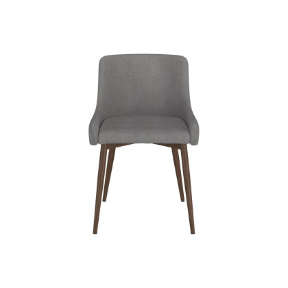 Worldwide Bianca Side Chair Set of 2 - Gray/Walnut