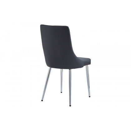 Worldwide Devo Side Chair Set of 2 - Black/Chrome