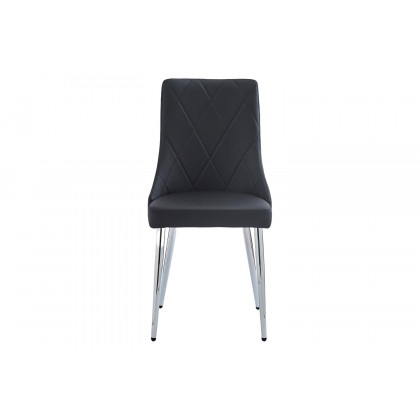 Worldwide Devo Side Chair Set of 2 - Black/Chrome