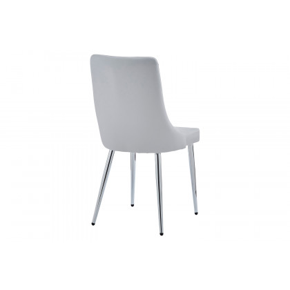 Worldwide Devo Side Chair Set of 2 - Light Gray/Chrome