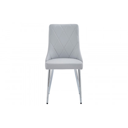 Worldwide Devo Side Chair Set of 2 - Light Gray/Chrome