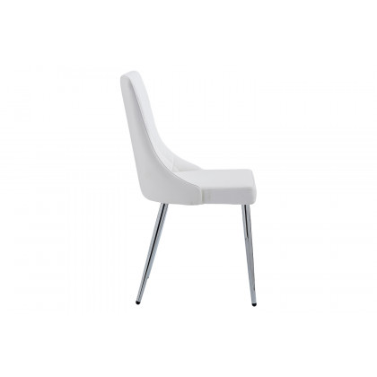 Worldwide Devo Side Chair Set of 2 - White/Chrome