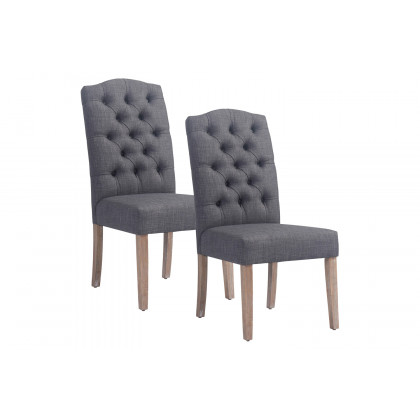 Worldwide Lucian Side Chair Set of 2 - Gray/Washed Gray