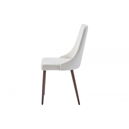 Worldwide Cora Side Chair Set of 2 - Beige/Walnut
