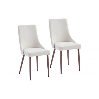 Worldwide Cora Side Chair Set of 2 - Beige/Walnut