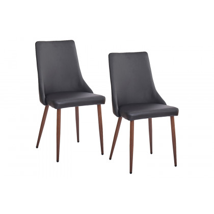 Worldwide Cora Side Chair Set of 2 - Black/Walnut