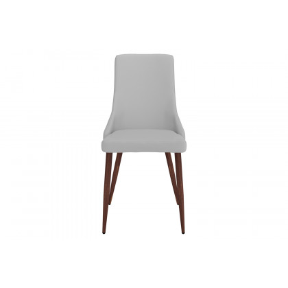 Worldwide Cora Side Chair Set of 2 - Light Gray/Walnut