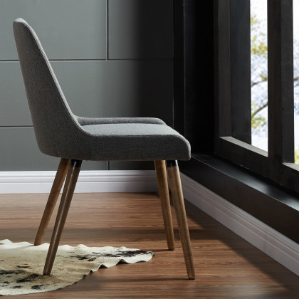 Worldwide Mia Side Chair Set of 2 - Dark Gray/Gray Leg