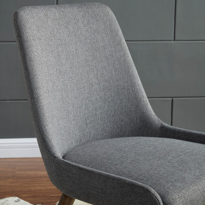 Worldwide Mia Side Chair Set of 2 - Dark Gray/Gray Leg