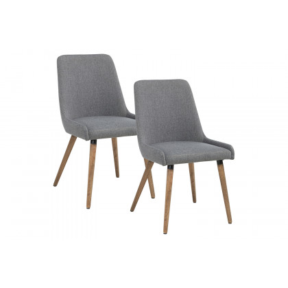Worldwide Mia Side Chair Set of 2 - Dark Gray/Gray Leg