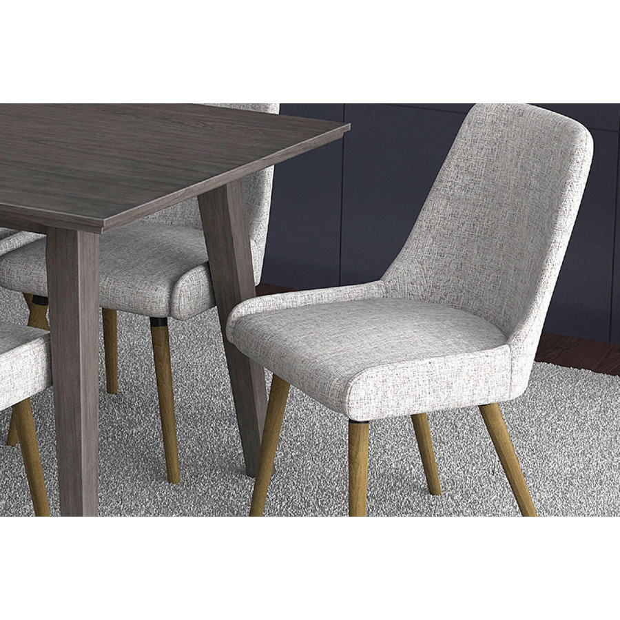 Worldwide Mia Side Chair Set of 2 - Light Gray/Gray