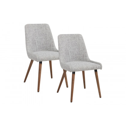 Worldwide Mia Side Chair Set of 2 - Light Gray/Gray
