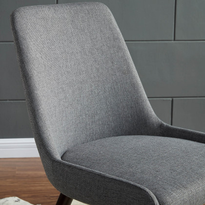 Worldwide Mia Side Chair Set of 2 - Dark Gray/Walnut Leg