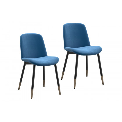 Worldwide Gabi Side Chair Set of 2 - Blue/Black