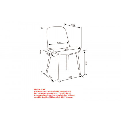 Worldwide Gabi Side Chair Set of 2 - Blue/Black