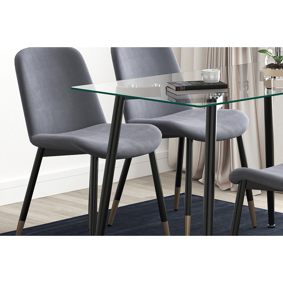 Worldwide Gabi Side Chair Set of 2 - Gray/Black