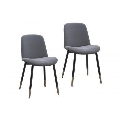 Worldwide Gabi Side Chair Set of 2 - Gray/Black
