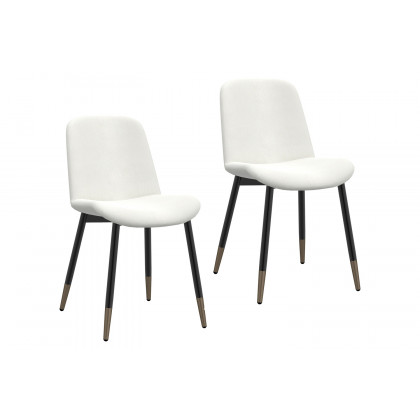 Worldwide Gabi Side Chair Set of 2 - Ivory/Black