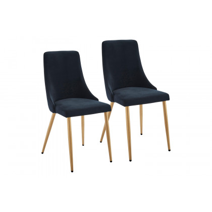 Worldwide Carmilla Side Chair Set of 2 - Black/Aged Gold