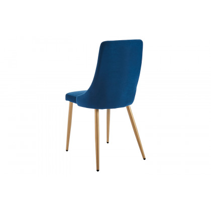 Worldwide Carmilla Side Chair Set of 2 - Blue/Aged Gold