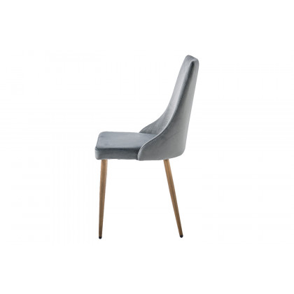 Worldwide Carmilla Side Chair Set of 2 - Gray/Aged Gold