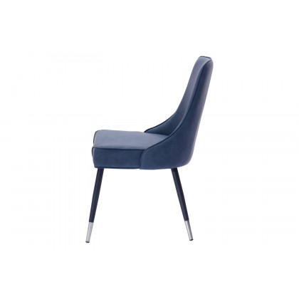 Worldwide Silvano Side Chair Set of 2 - Vintage Blue/Black