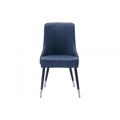 Worldwide Silvano Side Chair Set of 2 - Vintage Blue/Black