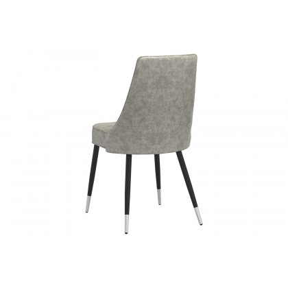 Worldwide Silvano Side Chair Set of 2 - Vintage Light Gray/Black