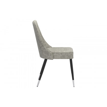 Worldwide Silvano Side Chair Set of 2 - Vintage Light Gray/Black