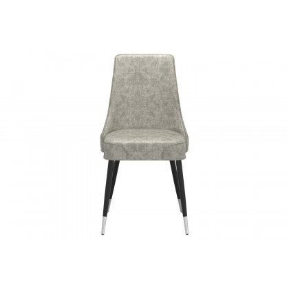 Worldwide Silvano Side Chair Set of 2 - Vintage Light Gray/Black