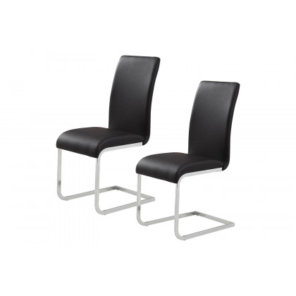 Worldwide Maxim Side Chair Set of 2 - Black/Chrome