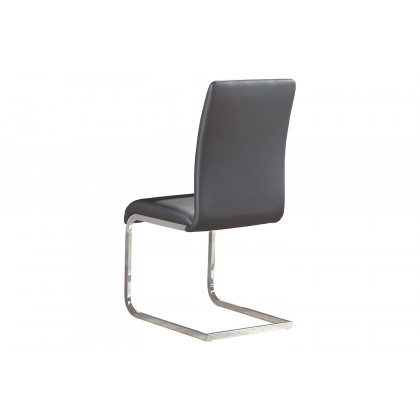 Worldwide Maxim Side Chair Set of 2 - Gray/Chrome
