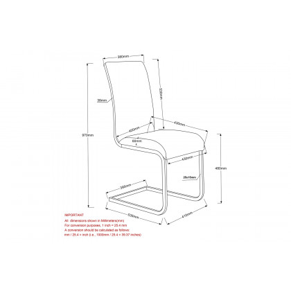 Worldwide Maxim Side Chair Set of 2 - White/Chrome