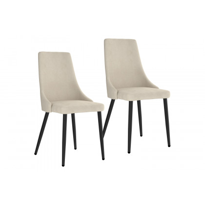 Worldwide Venice Side Chair Set of 2 - Beige/Black