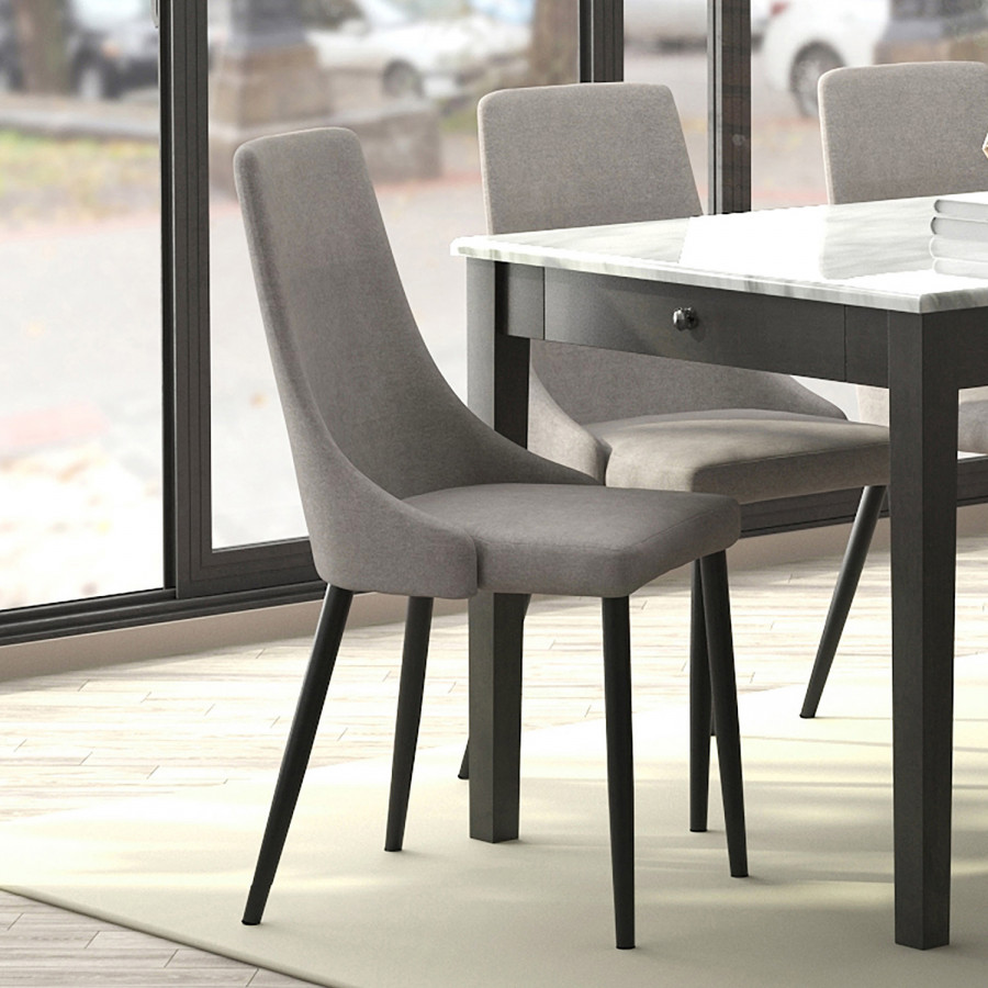 Worldwide Venice Side Chair Set of 2 - Gray/Black