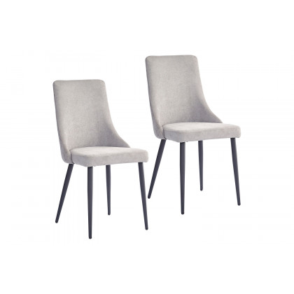 Worldwide Venice Side Chair Set of 2 - Gray/Black