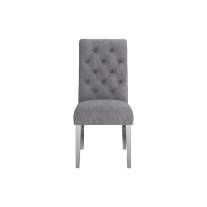 Worldwide Chloe Side Chair Set of 2 - Gray/Silver