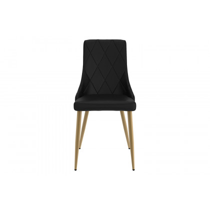 Worldwide Antoine Side Chair Set of 2 - Black/Aged Gold