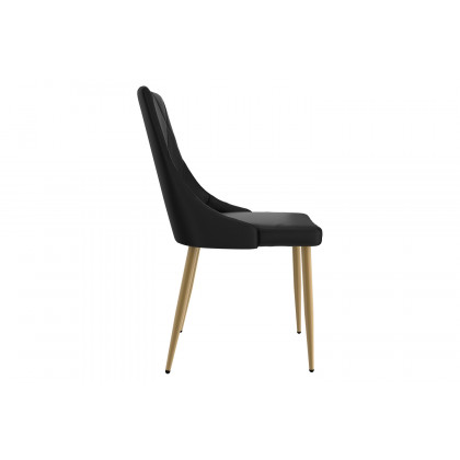 Worldwide Antoine Side Chair Set of 2 - Black/Aged Gold
