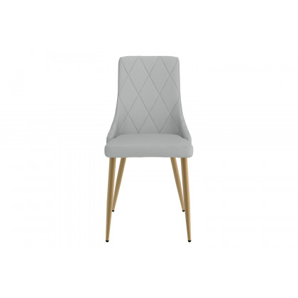 Worldwide Antoine Side Chair Set of 2 - Light Gray/Aged Gold