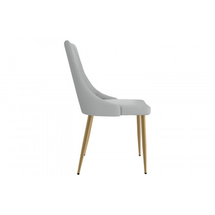 Worldwide Antoine Side Chair Set of 2 - Light Gray/Aged Gold