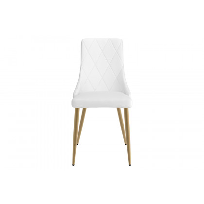 Worldwide Antoine Side Chair Set of 2 - White/Aged Gold