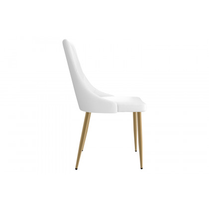 Worldwide Antoine Side Chair Set of 2 - White/Aged Gold