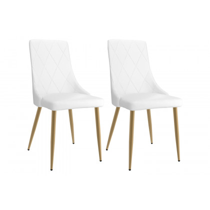 Worldwide Antoine Side Chair Set of 2 - White/Aged Gold