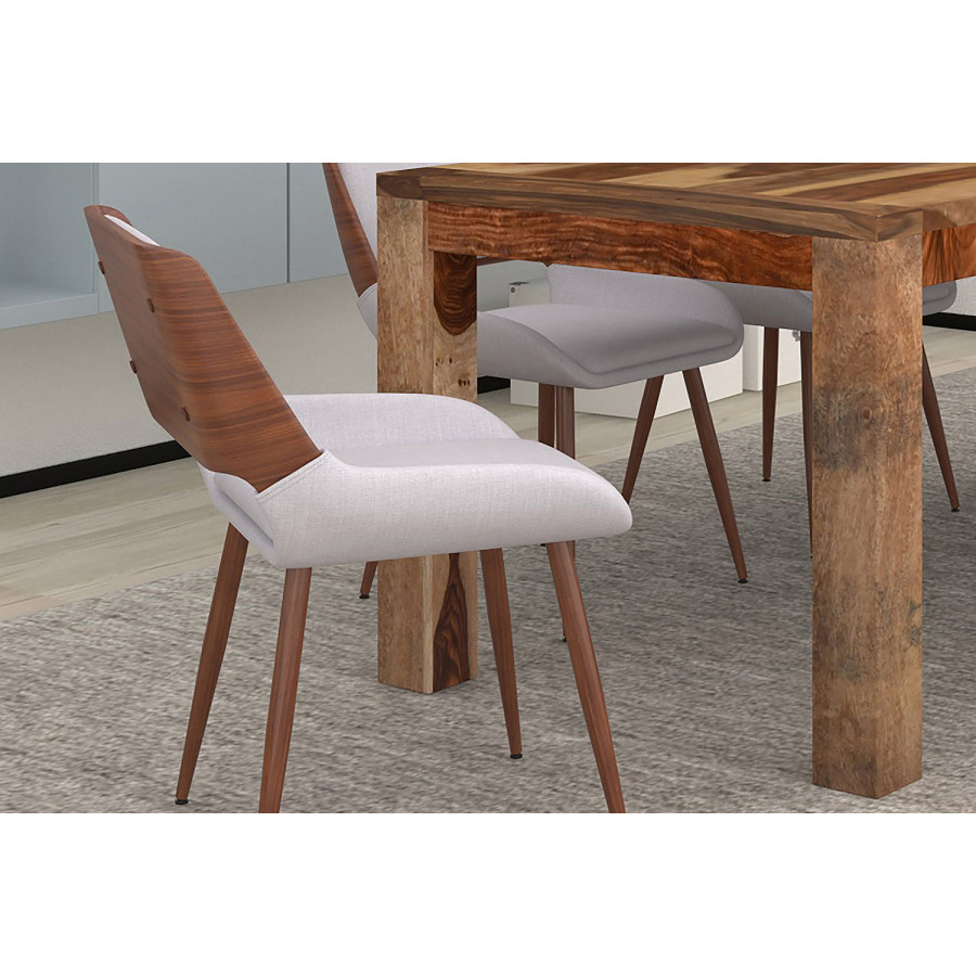 Worldwide Hudson Side Chair - Gray/Walnut