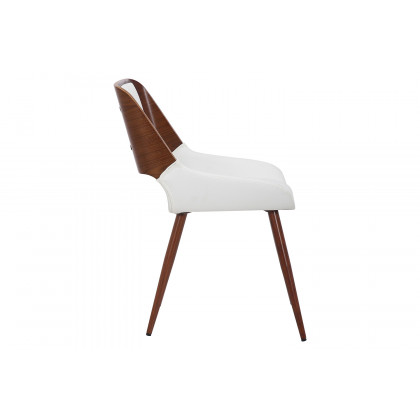 Worldwide Hudson Side Chair - White/Walnut