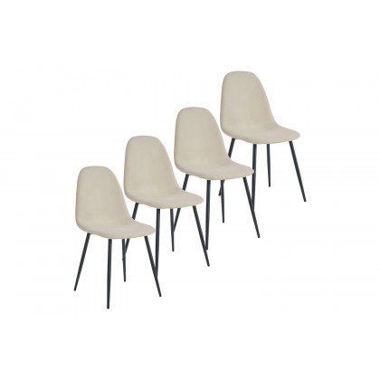 Worldwide Olly Side Chair Set of 4 - Beige/Black