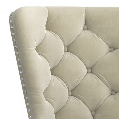 Worldwide Hollis Side Chair Set of 2 - Ivory/Chrome