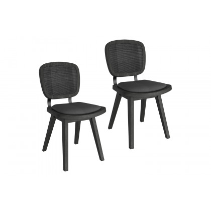 Worldwide Aster Side Chair Set of 2 - Charcoal