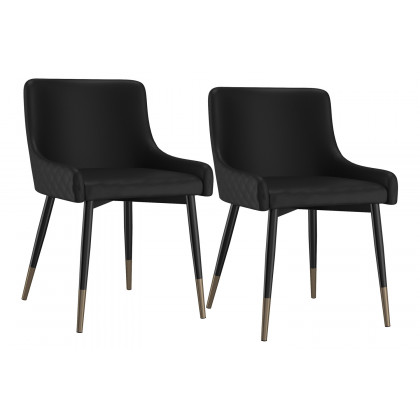 Worldwide Xander Side Chair Set of 2 - Black